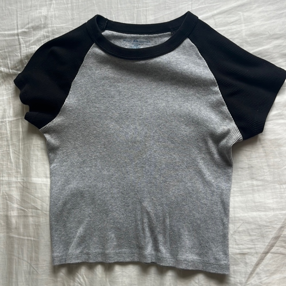 Black and grey brandy baby tee